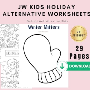 Non-Holiday Quiet Activities Pack | Printable Worksheets for Jehovah’s Witness Kids Holiday Alternative for Teachers JW Kids School Activity