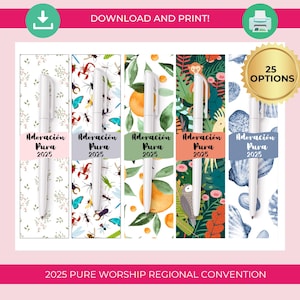 Portaplumas imprimible en español JW Pure Worship Convention International Convention Gift JW DIY Gift para la convención 205 JW Gift Bautismo Gift