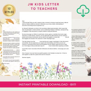 Carta de los padres de los JW Kids a los maestros Plantilla imprimible JW Kids Explicando sus creencias a los maestros Carta de los JW Kids para el aula Días festivos para los maestros