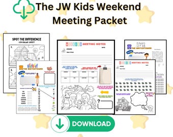 Cahier d'exercices hebdomadaire JW Kids pour les réunions du week-end, feuilles de travail pour les réunions JW Kids, pour les 5-12 ans, fichier PDF, activité pour les enfants de la Tour de guet