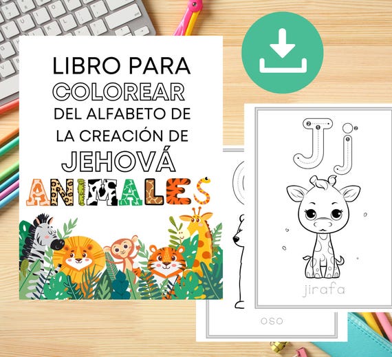 Spanish JW Kids Alphabet of Creation Animal Coloring Book, JW Meeting Activity Book, JW Coloring Pages, Printable Coloring Book, Kids Abc