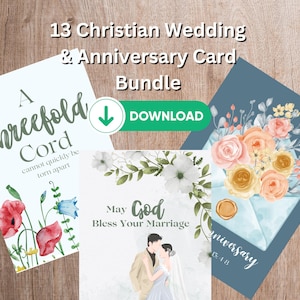 Bundle de carte de mariage ou d'anniversaire de vers de la Bible, cartes de mariage chrétien, cartes d'anniversaire de verset de la Bible pour les chrétiens, cartes à téléchargement numérique