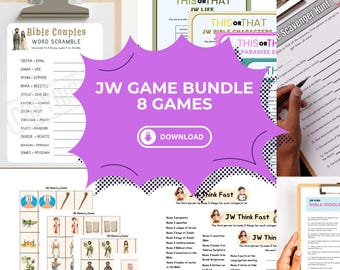 Ultimatives JW Kinderspiel-Bundle - Enthält 8 JW Kinderspiele für JW Familienanbetung Bibelspiele für Jw Kinder