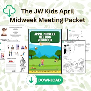 April 2025 Midweek Meeting Study Workbooks for KW Kids Printable Activity Book JW Kids Jw Kids activity book for meetings printable JW