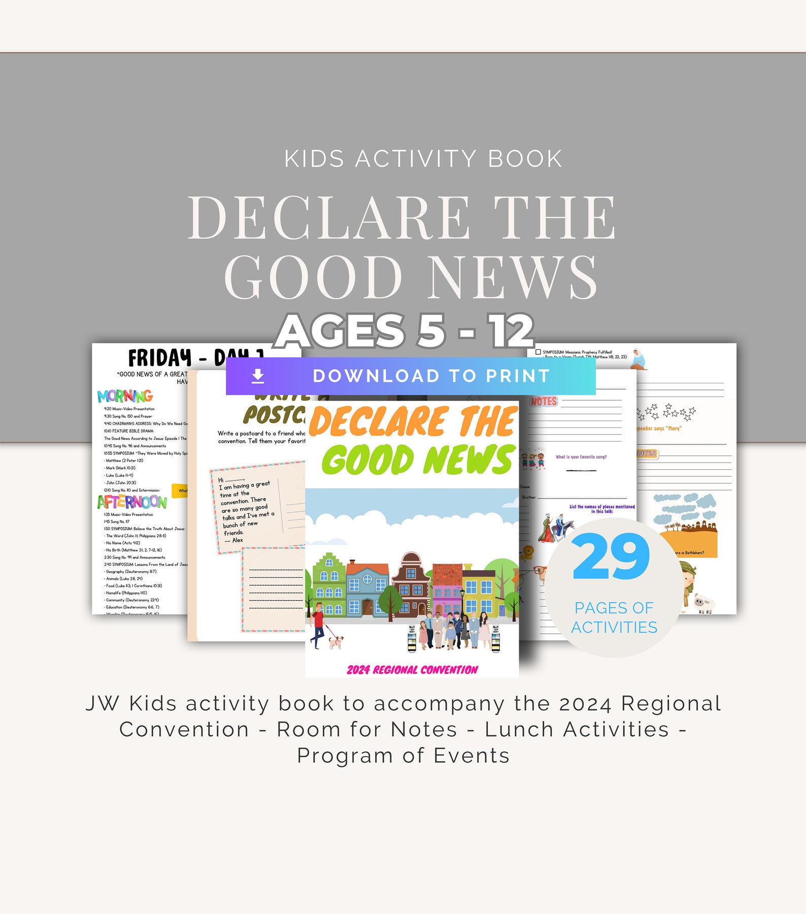 JW Kids PRINTABLE Activity Books for Convention 2024 Regional ...