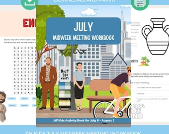 July 2026 Midweek Meeting Study Workbooks for JW Kids Printable Activity Book JW Kids Jw Kid activity book for Meetings