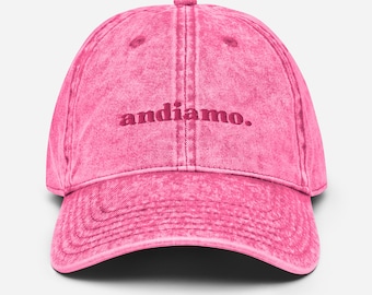 Cappello Andiamo rosa acceso, cappello italiano, berretto da baseball italiano da viaggio, cappello Europa estate 2024, cappello Italia, grazioso cappello Italia regalo per gli amanti dell'Italia