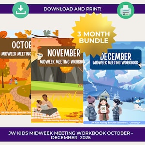 Lot d&#39;octobre à décembre 2025 Cahiers d&#39;exercices pour réunion en semaine pour JW Kids Cahier d&#39;activités imprimable JW Kids Cahier d&#39;activités JW Kid pour réunions