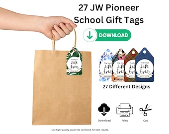 Jw Printable Pioneer School Gift Tag Bundle of 27 Tags  Pioneer School JW Pioneer School Card  Pioneer Gift Tags, Gifts for Pioneers JW