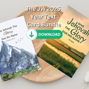 Lot de cartes de voeux imprimables JW 2025, Psaume 96:8, versets bibliques imprimables, carte cadeau Témoin de Jéhovah, texte de l'année 2025
