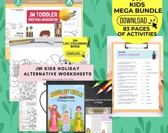 ULTIMATE JW Kids Activity Bundle Printable Quiet Time Activities for JW Kids Jehovah’s Witness Quiet Activity Jw Busy Book for Toddlers