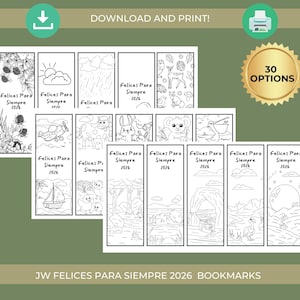 Spanish 2026 JW Convention Felices Para Siempre Printable Bookmarks, JW 2026 Convention Gifts, JW Kids Activity, Kids Activities