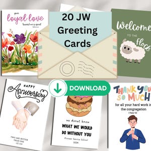 Regali JW - Confezione di biglietti d'auguri JW Cards per anziani, biglietti JW per pionieri, biglietti JW per matrimoni, biglietti JW, biglietti digitali scaricabili JW