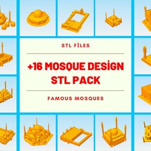 Mosque design stl pack - stl file, stl package, 3d printing, 3d printed, 3d models, 3d printer, architectural, mini, miniature, gifts
