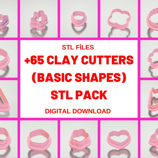 Polymer Clay Cutters STL pack - Clay Cutter stl files, 3d printing, 3d models, 3d printer, 3d printed, 3d print, Printable