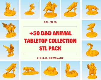 Animal Tabletop Modelle für 3D Drucker - Stl Datei, Stl Paket, 3D Druck, 3D gedruckt, 3D Modelle, 3D Drucker, Sammelstl, 3D Druck, D&D