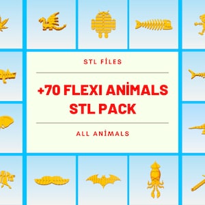 3d Flexi animal collection STL pack files - stl file, stl package, 3d printing, 3d models, 3d printer, flexi toy, 3d print, funny stl, stl