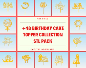Birthday cake for 3d printing - stl file, stl package, 3d printing, 3d printed, 3d models, 3d printer, cake ornament, cookie cutter stl file
