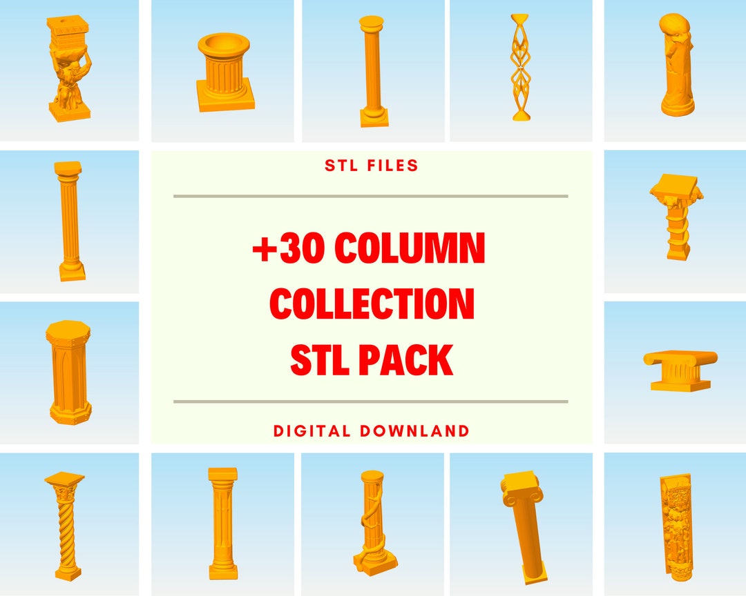 Column Collection STL File Planter Stl File, Column Stl Package, 3d
