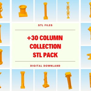 Column collection STL file - planter stl file, column stl package, 3d printing, 3d printed, 3d models, 3d printer, 3d print, architectural