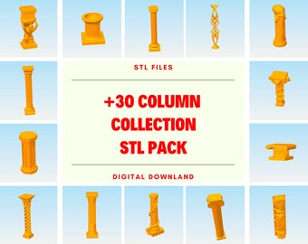 Column collection STL file - planter stl file, column stl package, 3d printing, 3d printed, 3d models, 3d printer, 3d print, architectural