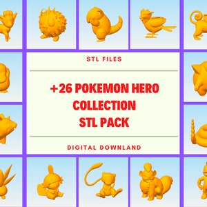 Pokemon Hero Kollektionen für 3D Druck - Cartoon Charakter, Spiel charakter, Spiel modelle, 3D Druck, Helden Stl Datei, 3D gedruckt, Geschenk Stl