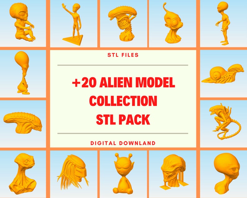 3d Alien Model STL Pack Files Stl File, Stl Package, 3d Printing, 3d ...