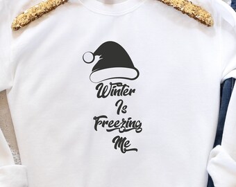 El invierno me está congelando, Winter Sweater, Funny Sweatshirt, harry styles sweatshirt, Fall Sweatshirt, embroidered sweatshirt, sweatshirt