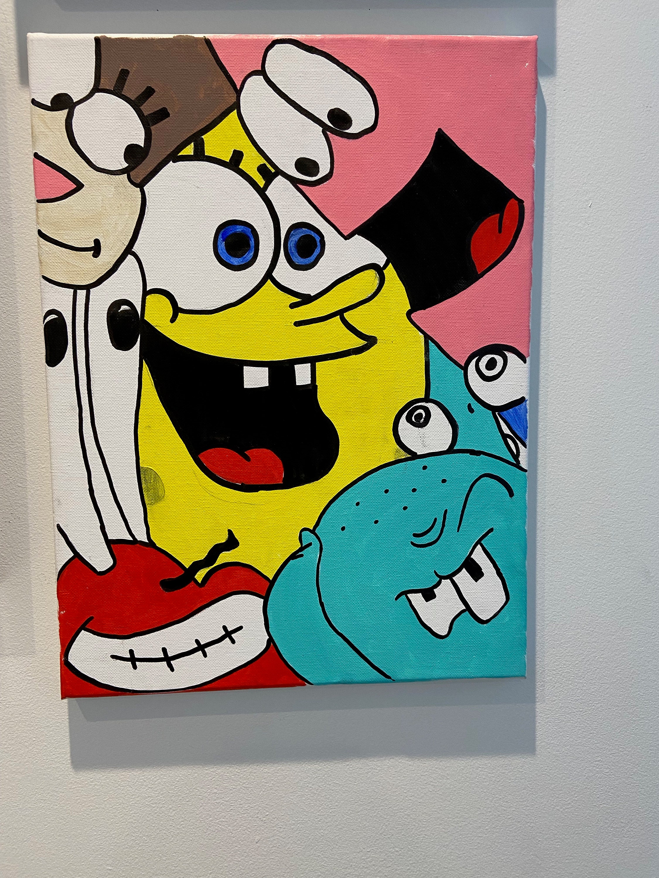 Spongebob Pop Art Acrylic Painting Etsy