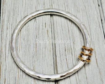 Silver Bangle, Silver Bangle for Women, Silver Link Bangle, Brass Link Silver Bangle, Solid Silver Bangle, Bangles For Women, Bracelet