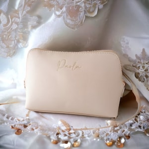Trousse de maquillage personnalisée avec nom ou initiales brodés, cadeaux pour elle, cadeaux de demoiselle d'honneur, trousse de maquillage personnalisée