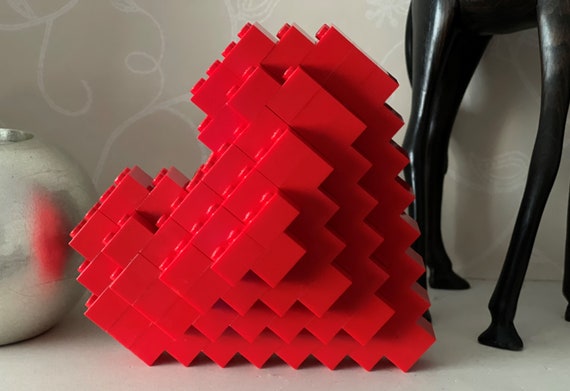 Red Love Heart LEGO® 3D Custom Built 