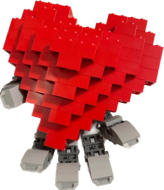 Red Love Heart LEGO® 3D Custom Built 