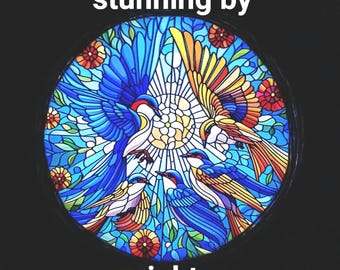 Lampa ogrodowa solarna z efektem ptaka, łapacz słońca, świeci w nocy