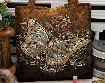 Shoulder Shopping Bag Glitter Butterfly Design Beach 