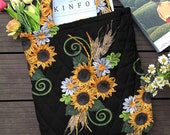 Sunflower Quilted Tote Bag, Sunflower Shoulder Bag, Sunflower Bag, Sunflower Lover Gift TD_TL231103