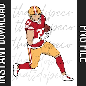 Archivo PNG de Christian McCaffrey Sublimación Fútbol de San Francisco 49
