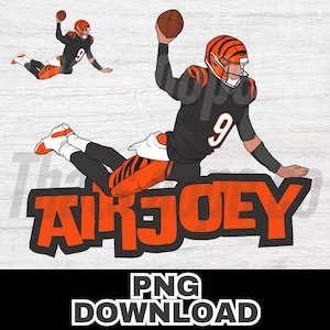 Joe Burrow diving touchdown 2 PNG file, sublimation, Bengal Football, Cincinnati