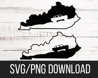 Off Road Vehicle Bronco State - Kentucky SVG PNG file, digital file vector