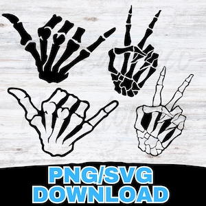 Paquete de ondas de esqueleto para Jeep SVG/PNG 4 diseños, manos de esqueleto