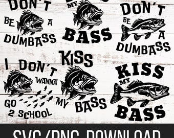 Funny Bass Fishing Bundle SVG, PNG files - digital files Cricut