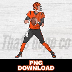 Joe Burrow QB 1 PNG file, sublimation, Bengal Football, Cincinnati