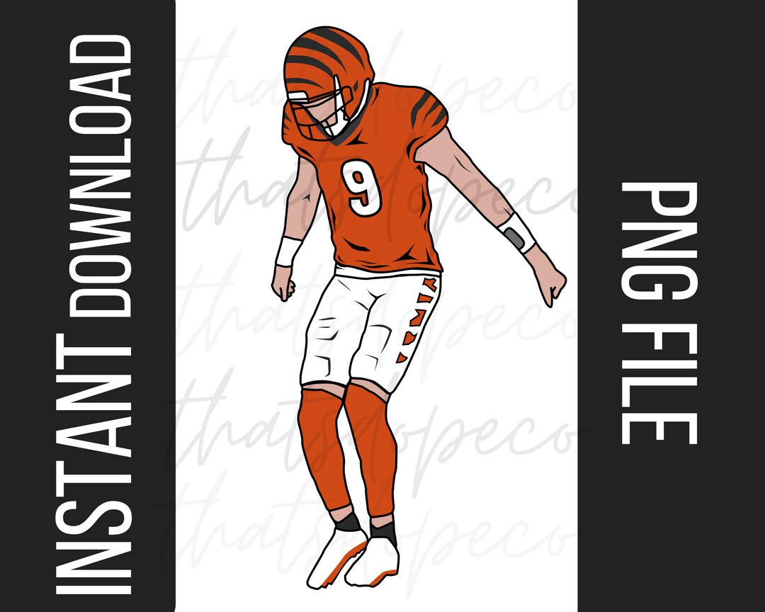 Joe Burrow Griddy Png Files, 2 Variants Orange and Black Jersey Etsy
