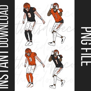Chase Burrow Girddy PNG Bundle. Joe Burrow, Jamarr Chase