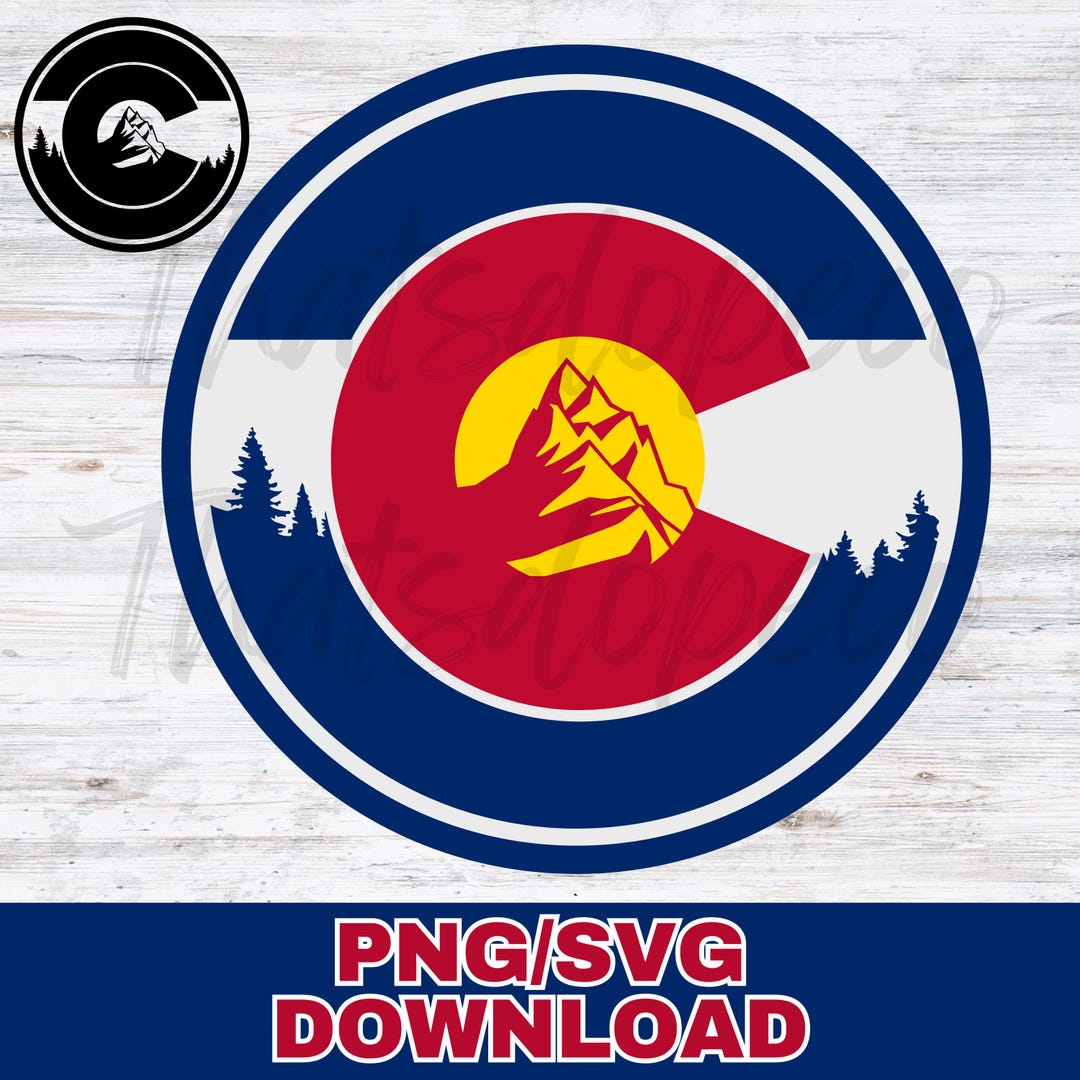 Colorado Flag Trees and Mountain Scene, SVG, PNG File, Camping SVG ...