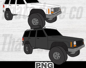 XJ Black and White, for jeeps png file, sublimation