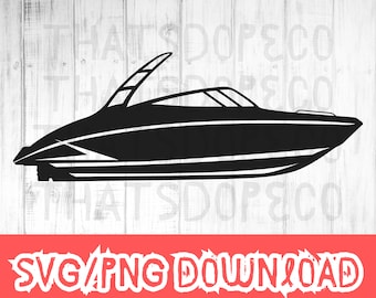Wake Boat SVG PNG File, wake boarding, speed boat