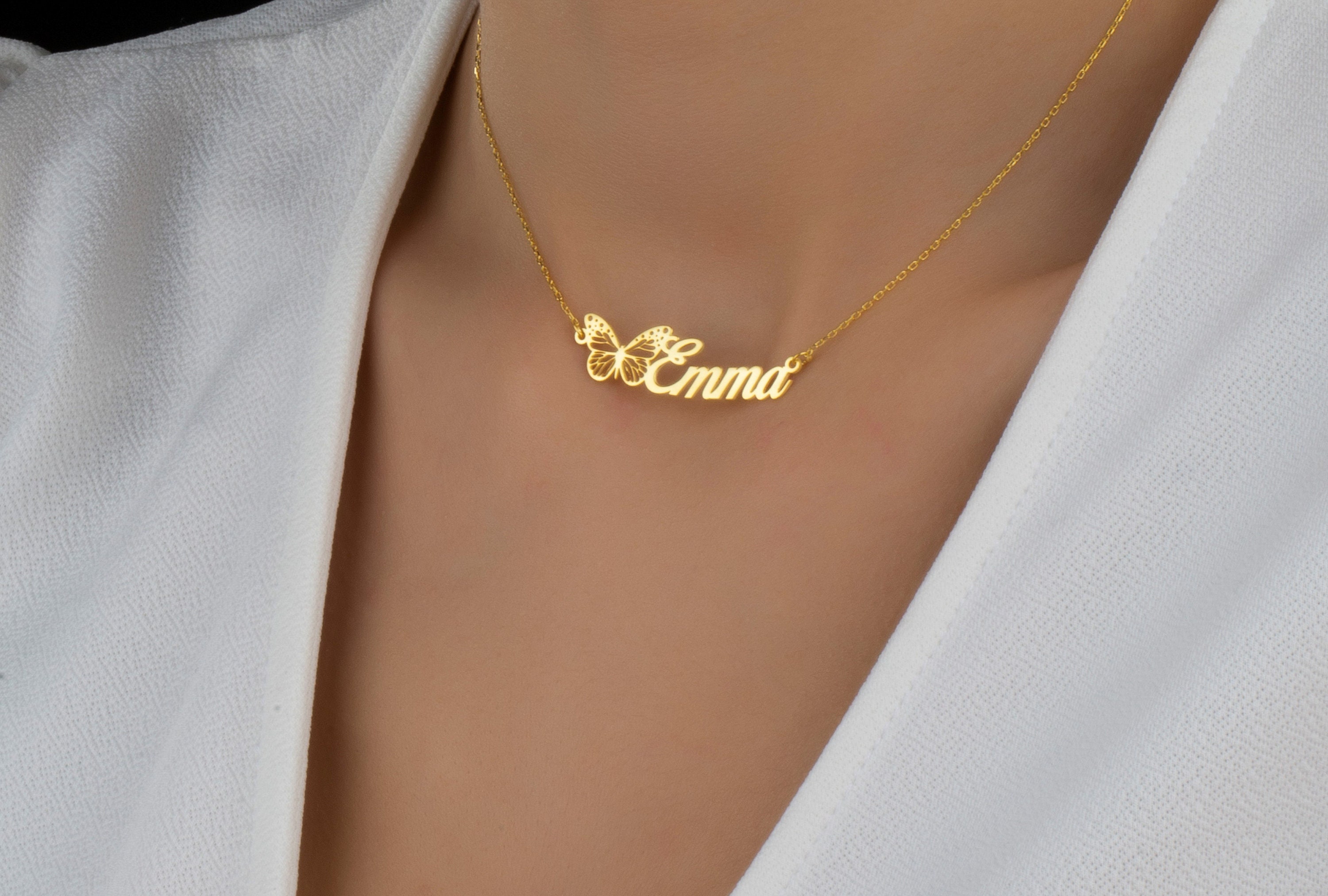 Birth Month Butterfly, Personalized Name Necklace with Butterfly, Mother's Day Gift, Gift For Her