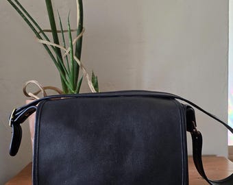 Vintage Coach Janice Bag  Black Leather Shoulder Bag