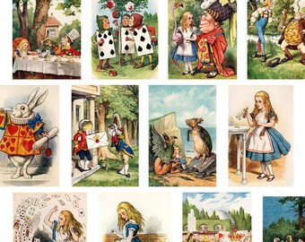 Set 16 Digital ALICE in WONDERLAND - LARGE images